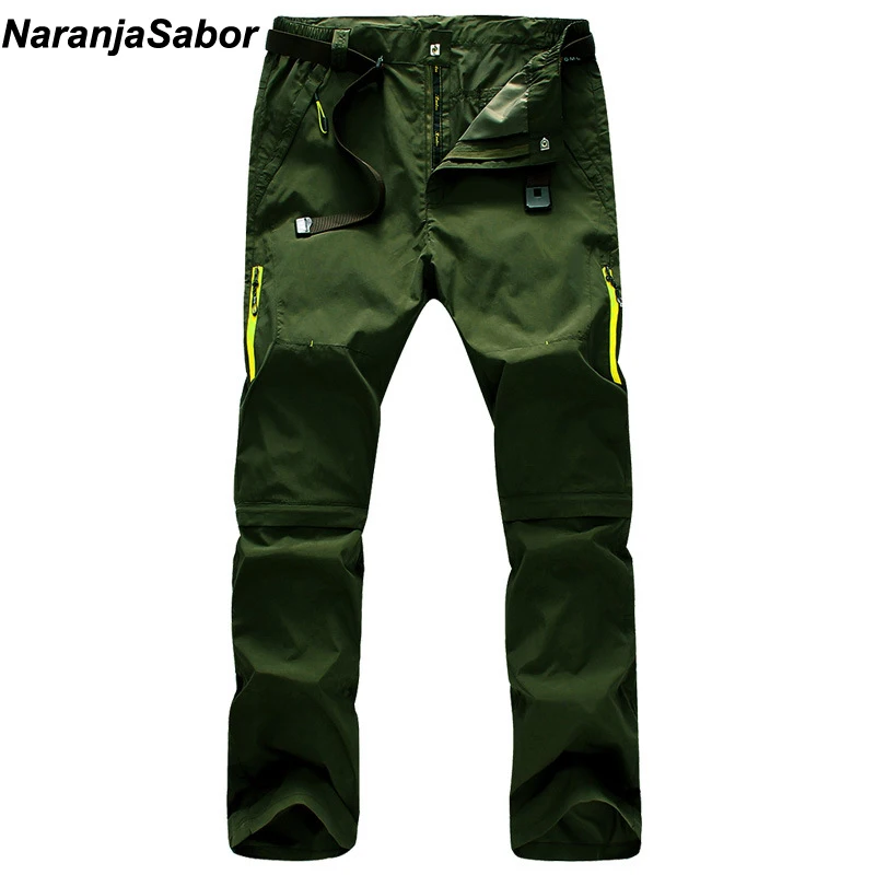 Billige NaranjaSabor 2019 Sommer Schnell Trocken männer Hosen Männer Hosen Abnehmbare Jogginghose Wasserdicht Armee Hosen Herren Marke Kleidung 5XL