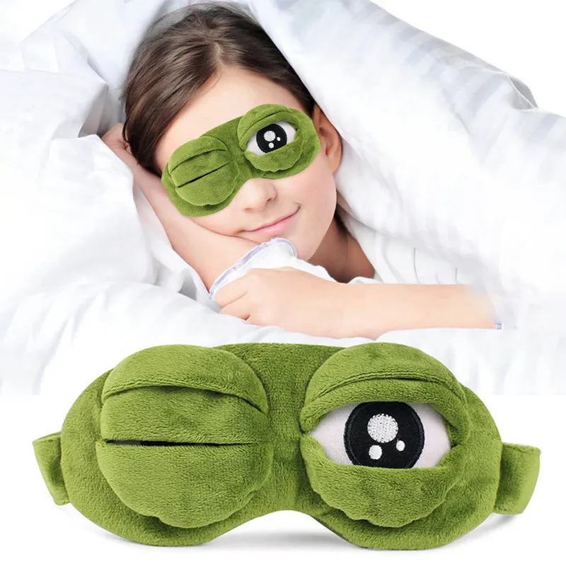 Sad Frog Green для девушки подарок Sad Frog 3D маска для глаз мягкий спящий Забавный косплей игрушки очки