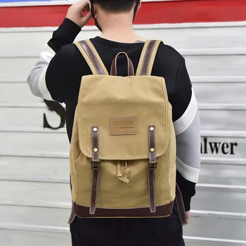 

2018 new Korean version of men's backpacks, shoulder bags, men's Leisure Canvas bags, men's cross-border express sales