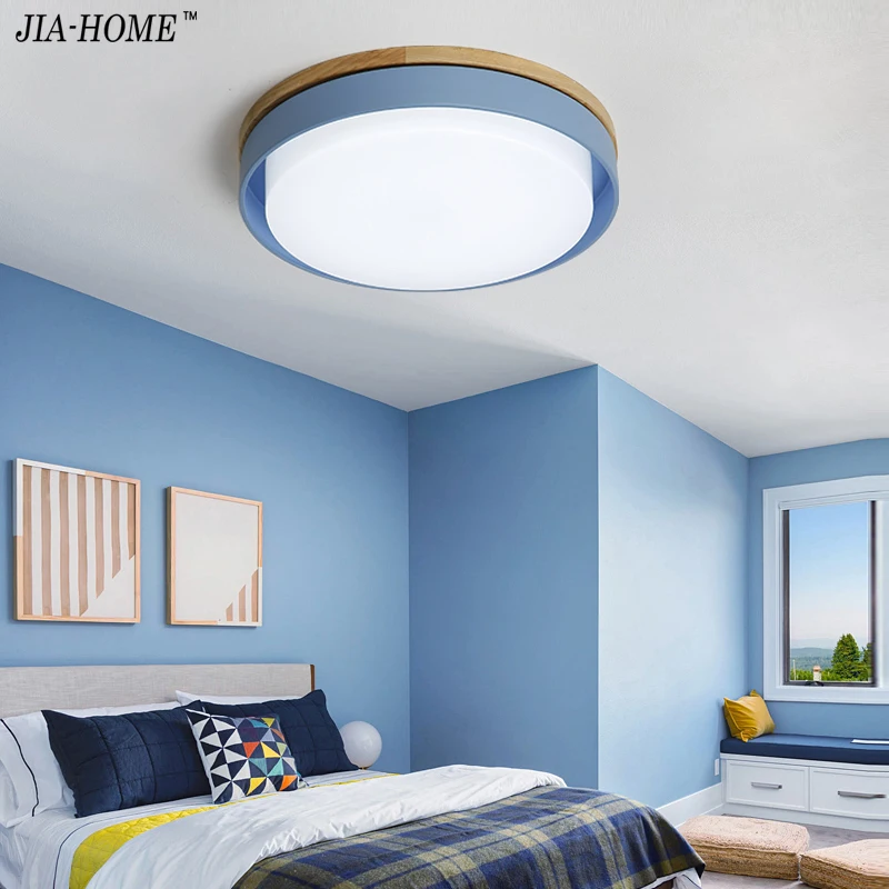 

Surface mount Ceiling Lights For Living Room Bedroom lighting fixture Square Wooden Ceiling Lamp home Decorative Lampshade