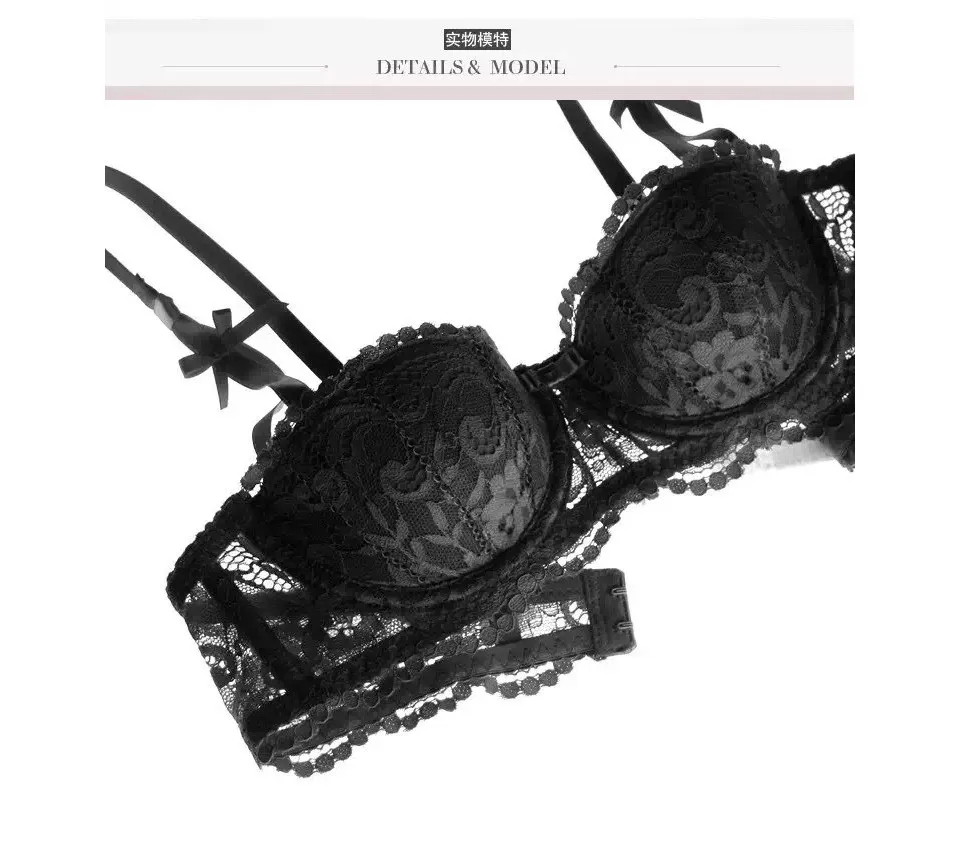 CINOON New plus size women sexy bra set intimates embroidery half cup lingerie thin temptation and panty with Garters Sets 36