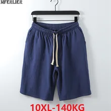 Летние винтажные мужские шорты в китайском стиле, хлопковые повседневные домашние мужские шорты, большие размеры 7XL 8XL 9XL 10XL, хаки, черный, серый, 48