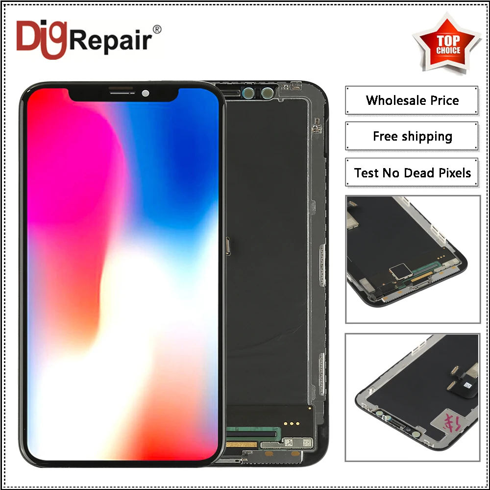 

Black For iPhone X LCD Display Touch Screen Digitizer Assembly Panel Parts For iPhone X Display For iPhone X Screen Replacement