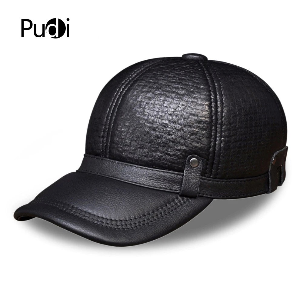 gorro cálido de cuero Gorra de béisbol de cuero genuino para hombre gorro cálido de cuero Gorra de béisbol de cuero genuino para hombre