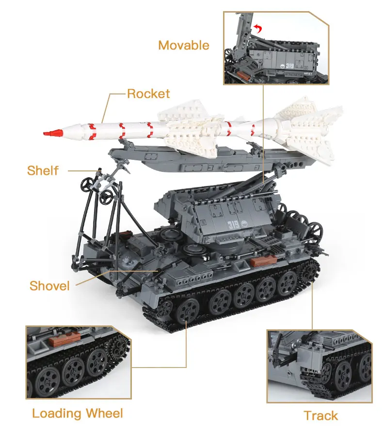 Военные ww2 армейские военные SA 2 руководство с T 55 танком для отслеживания