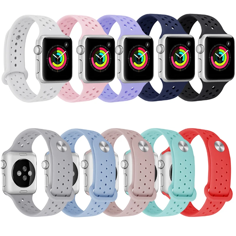 

Sport Silicone strap For Apple Watch Band 42mm 44mm 40mm 38mm Iwatch Series 4/3/2/1 Wrist Bracelet Watchband Watch Belt