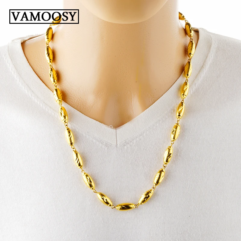 

Mens Necklace Chain Flash 24K Gold Choker Chain Necklaces Wholesale 2018 Necklace for Men Jewelry Gift 4 5 6 7 8mm Top Quality