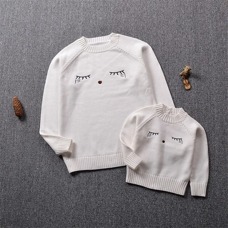LILIGIRL/одинаковые комплекты одежды для семьи; Новинка года; белый свитер для мамы и дочки; свитера для мамы и дочки; топы; одежда - Color: NIU36