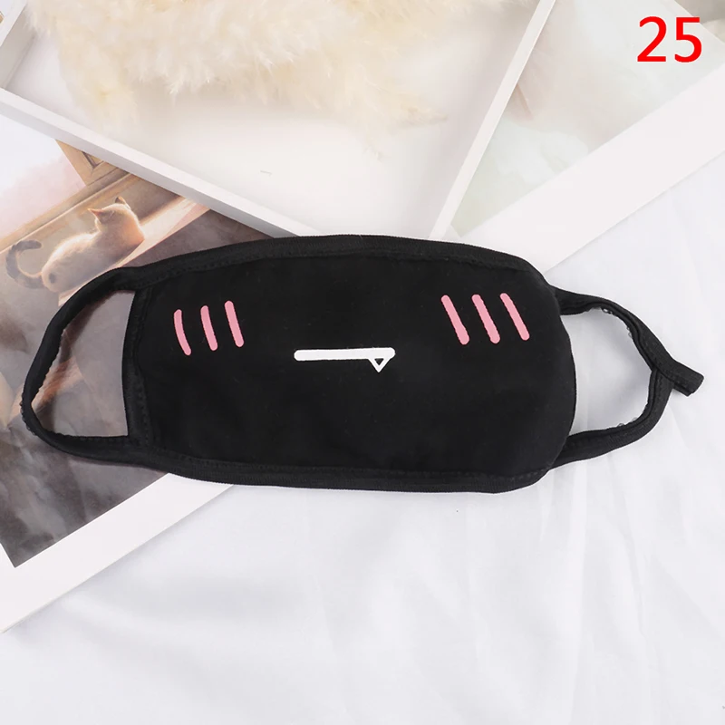 1PCS Anime Cotton Dustproof Mouth Face Mask Unisex Korean Kpop Black Bear Cycling Anti-Dust Cotton Facial Protective Cover Masks - Цвет: N25