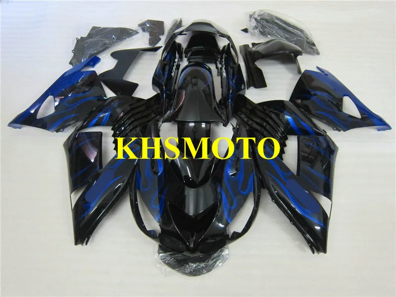 

Injection mold Fairing kit for KAWASAKI Ninja ZX14R 06 07 ZX 14R 2006 2007 ZX-14R ABS Blue flames black Fairings set KH33