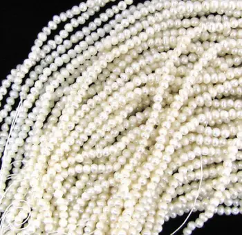 

New 10pcs Natural beauty!3-4MM WHITE FRESHWATER PEARL LOOSE BEADS 14"
