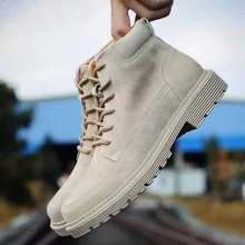 Новые трендовые весенние ботинки мужские ботинки из натуральной кожи однотонные армейские ботинки мужские водонепроницаемые ботинки Zapatos De Hombre 38-44