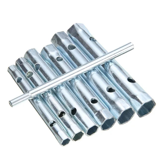 6Pcs Tubular Box Spanner Set 6mm 17mm Tube Spanner Wrench Metric Socket