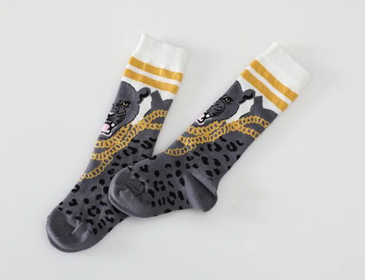 BBK INS/детские носки; хлопковые детские модные популярные носки Пантеры; носки с леопардовым принтом для мальчиков и девочек; C *