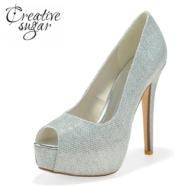 US $40.77 10% OFF|Creativesugar Damen plattform high heel kleid schuhe gold silber schwarz glitter pumps hochzeit offene spitze fersen partei prom US $40.77 10% OFF|Creativesugar Damen plattform high heel kleid schuhe gold silber schwarz glitter pumps hochzeit offene spitze fersen partei prom