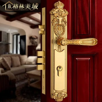 

Palace style full copper European door lock pure copper door lock villa big room lock