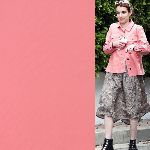 Rib fabric thick but soft silk and cotton blended deep pink color SCT519 | Дом и сад