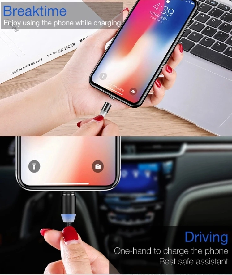 Newest magnetic Cable For iphone/Micro USB/Type C Charger Adapter Plug For Iphone Magnet Fast Charging Mobile Phones Cables