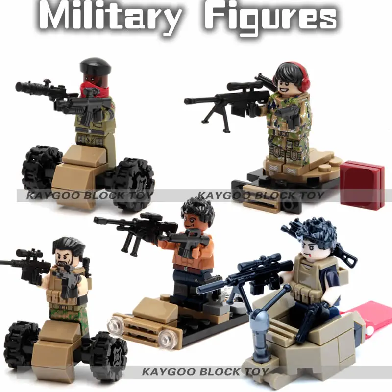 

City Police Military Special Forces Soldiers Bricks Figures Guns Weapons Compatible Legoings Armed SWAT Building Blocks Ww2 Toys