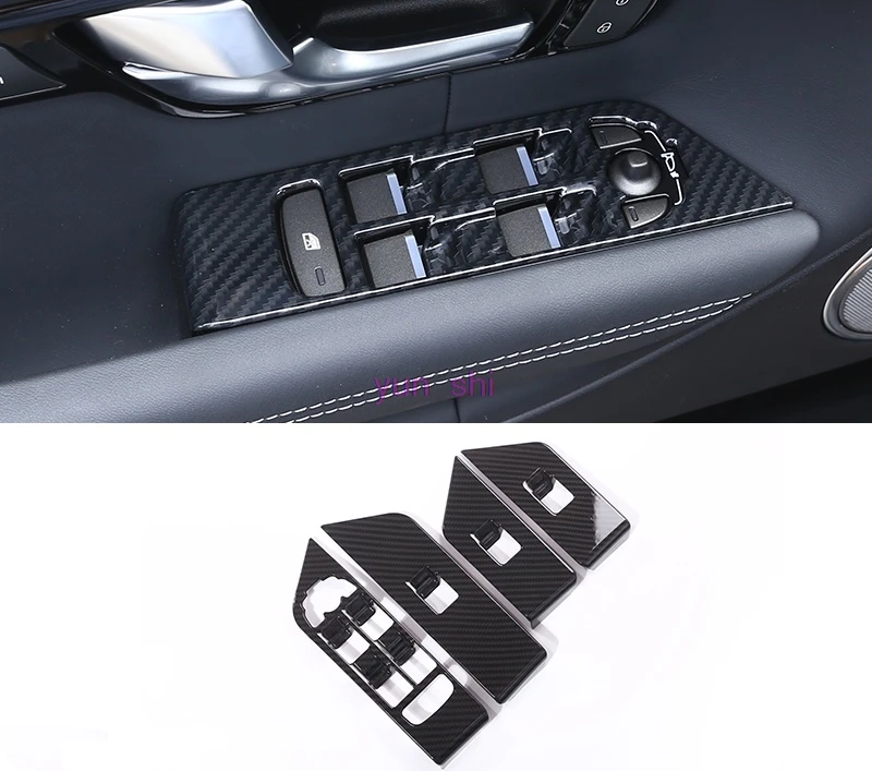 4 Door Car Window Glasses Lifter Decoration Covers Resemble Carbon Fiber Car-styling For 2012-17 Range Rover Evoque Accessories