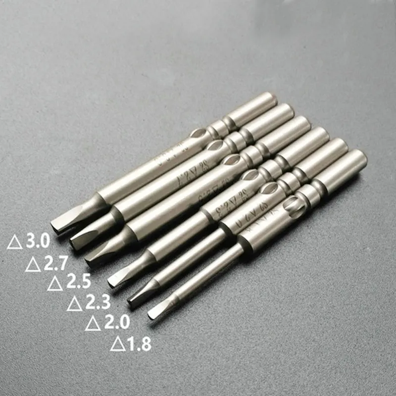 6pcs Triangle Screwdriver Power Driver Bit 801 5mm Round Shank Drill Bits Tools 1.8/2.0