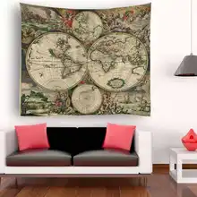 Home Decorative Macrame Wall Hanging Mandala Tapestry World Map Scenery Printed Tapestry Rectangle Bedspread Boho Decoracion