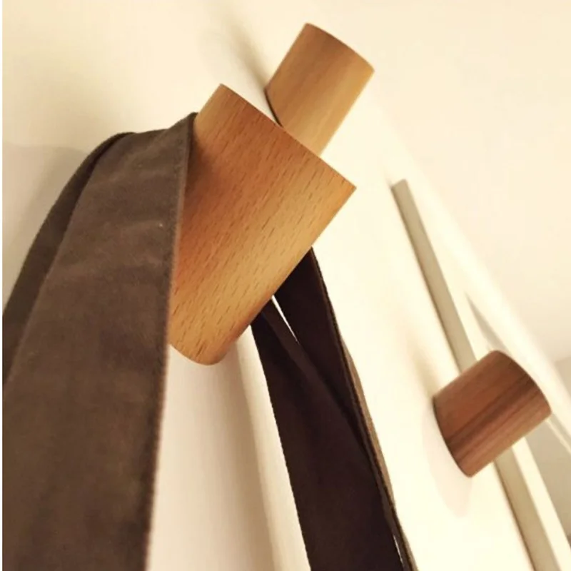 

5pcs Solid Oak Wooden Wall Hook Peg Hallway Coat Modern Hanger Great Quality