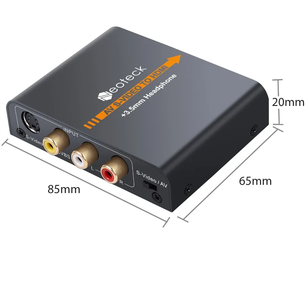 720 P/1080 P AV S Video to HDMI адаптер апскейлер с 3 5 мм разъем аудио сплав CVBS композитный