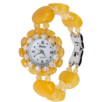 

Natural old pit topaz strap original features quartz waterproof luxury watch Brand women stainless steel clock relogio