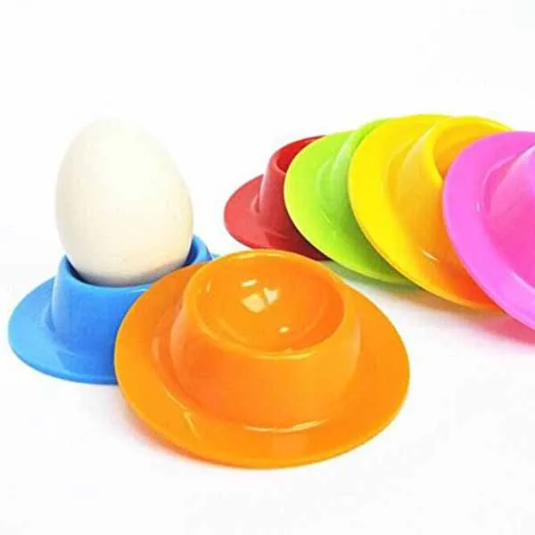 Silicone Egg Cups Boiled Eggs Holder Set Kitchen Storage Rack 4 Colors, 4 Pcs