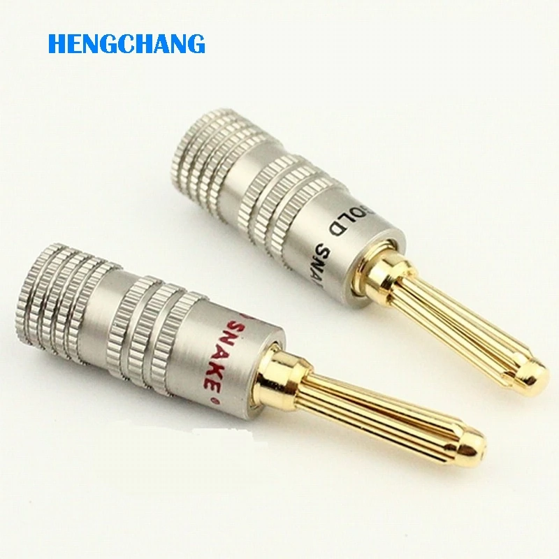 Позолоченный 4 мм разъем типа "банан" для динамика медь 4 мм штекер типа "банан" черный и красный разъем типа "банан" аудио разъем 2 шт./лот