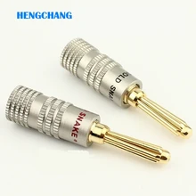 Позолоченный 4 мм разъем типа "банан" для динамика медь 4 мм штекер типа "банан" черный и красный разъем типа "банан" аудио разъем 2 шт./лот