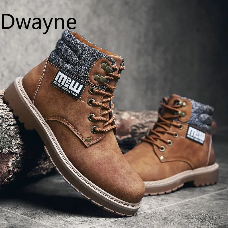 

Dwayne Fashion Men's Business Casual Shoes Martins Ankle Boots Work Shoes High-top Hiking Shoes Warm winter Snow Boots