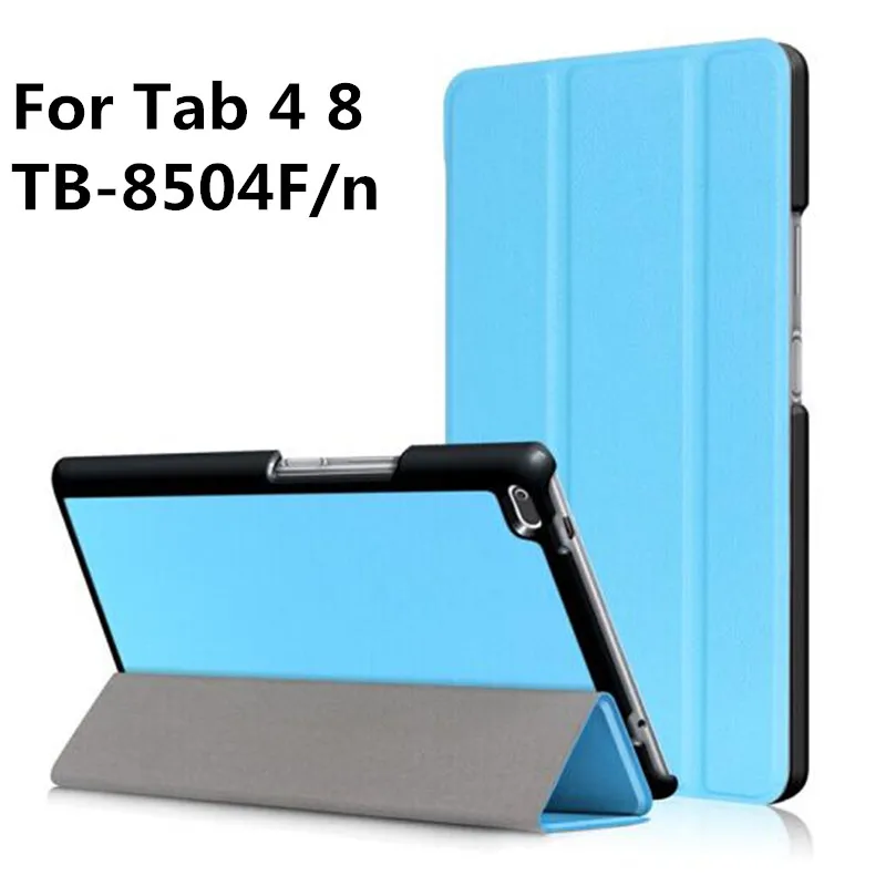 Для lenovo Tab 4, 8, 8 Plus, TB-8504N TB-8504F TB-8704F TOUCHBeauty TB-8504 TB-870 4, 8 50 4, 8 704 планшет чехол Кастер Стенд кронштейн кожаный чехол - Цвет: KST Tab4 8 SkyBlue