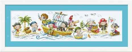 

Gold Collection Popular Counted Cross Stitch Kit Little Pirates Pirate Ship Vessel Boat SO