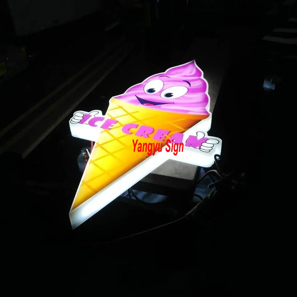 Caixa de Luz ao ar Personalizado Livre Led Ice Cream Shop Sign 3d Letras Sinal 2 High Quality letter led
