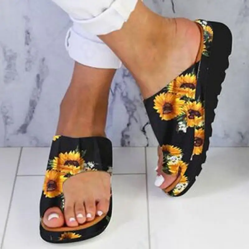 

Summer Comfy Platform Sandals Women Ladies Wedges Flip Flops Thong Sandals Female Beach Shoes Flower Ladies Slides Sandalia