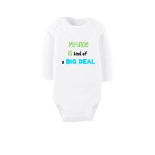 Culbutomind 2017 New Summer White Long Sleeve Cotton Unisex My Aunt Uncle Print Baby Boy Girl