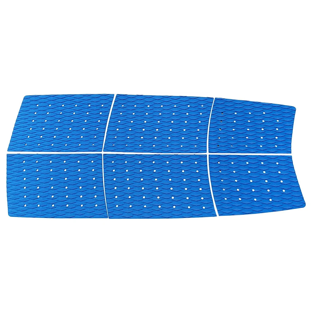 6pcs 3mm Adhesive EVA Traction Pad Tail Deck Pads for Surfboard Longboard Kiteboard Outdoor Water Sports Surfing Deck Grip Mat