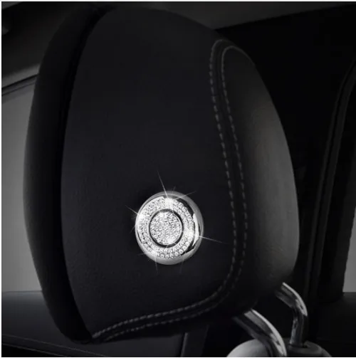 

Car Styling Head Pillow Adjustment Button Diamond Trim for Mercedes Benz C class W205 C180 200 300 GLC X253 E W213