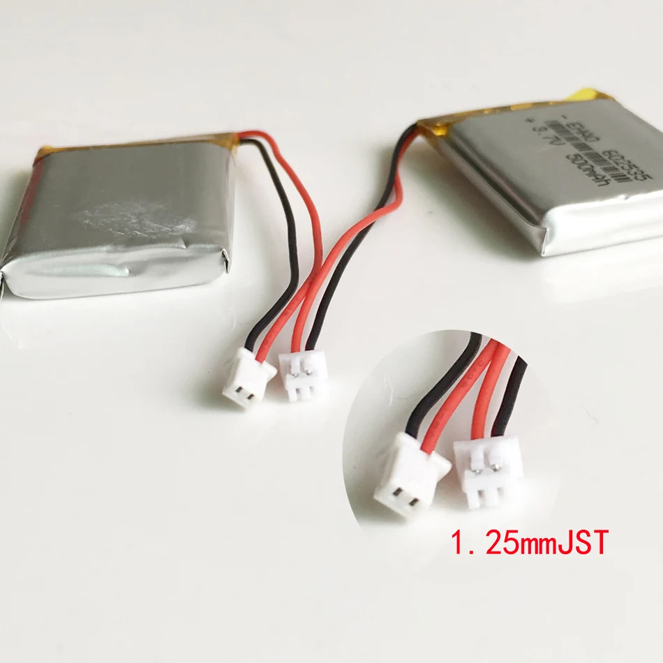 3,7 V 500mAh 602535 lipo литий-полимерная аккумуляторная батарея JST 1,25 мм 2 pin для MP3 gps DVD bluetooth рекордер гарнитура камера