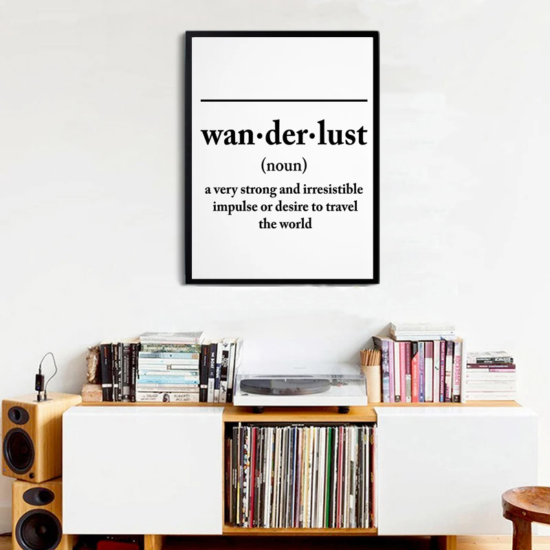 Wanderlust Definition, Wanderlust Canvas Wall Art, Printable Wall Decor