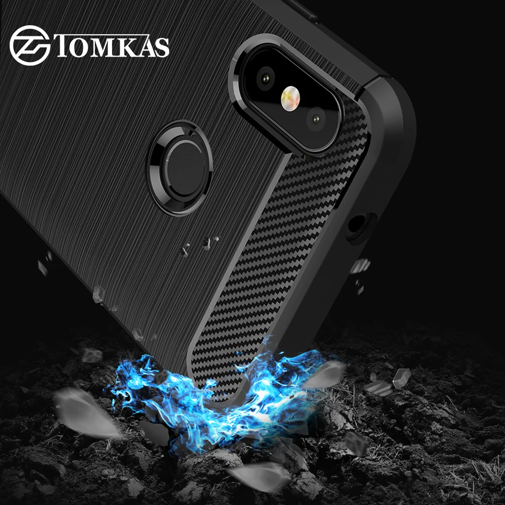 Чехол TOMKAS из матового углеродного волокна для телефона Xiaomi Redmi 6 Pro 6A чехол