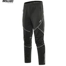 ARSUXEO Для мужчин зима теплая до Термальность флис Штаны Мульти Спорт BicycleTrousers езда работает велосипед Велоспорт Штаны ветрозащитный