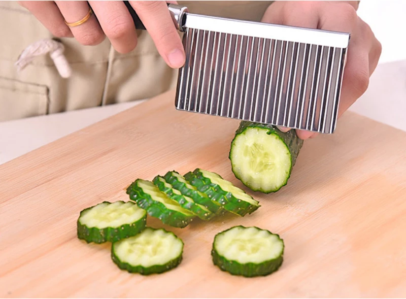 Vegetable Fruit Wavy Cutter Potato Cucumber Carrot Waves Cutting Slicer Kitchen Wavy Edged Knife Kitchen Cooking Tool Gadget