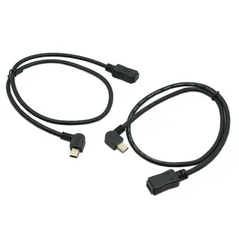 

2pcs 90 Degree Left & Right Angled Mini USB 5 Pin Male to Mini USB Female Extension Cable 0.3m 30cm