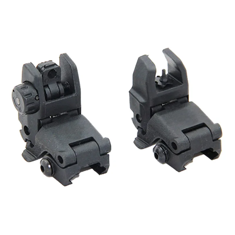 

Tactical M4 AR15 AR-15 Front and Rear Folding Sight flip up Rapid Transition Backup Sight for Picatinny Rail