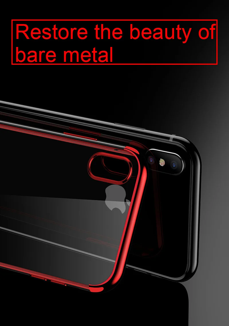 TOMKAS Luxury Case For iPhone X 10 Phone 7 8 6 Cases Transparent Cover Plating TPU Fitted Case For iPhone X 8 7 6 6S Plus (10)