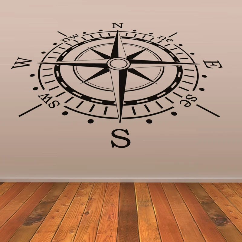 Compass Wall Sticker Creative Home Decor Living Room Decorative Vinyl Waterproof House Decor