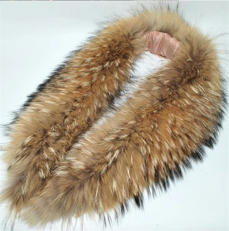 90/100 см зима натуральный мех енота воротник и Женская мода пальто свитер черный шарф толстый длинный шейный колпак